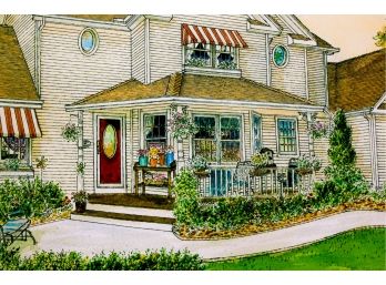 Chaz Shulman Pen & Ink Watercolor Victorian Home
