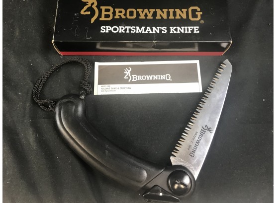 Browning Sportsmens Knife, Folding Game And Camp Saw With Sheath, Model 900 New With Box