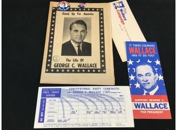 George Wallace For President, 1968 Campaign Packet With Two Buttons