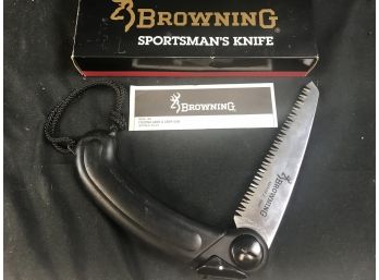 Browning Sportsmens Knife, Folding Game And Camp Saw With Sheath, Model 900 New With Box