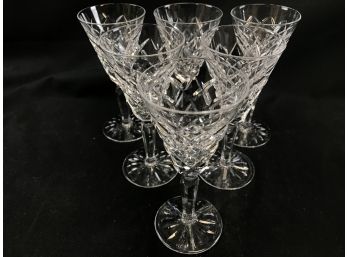 6 Waterford Wine Glasses, Kinsale Pattern, Excellent Condition