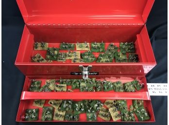 Lot  3 -  Hand Painted Military Soldier Figures - Japanese InfantryJapanese Infantry WW2, Toolbox