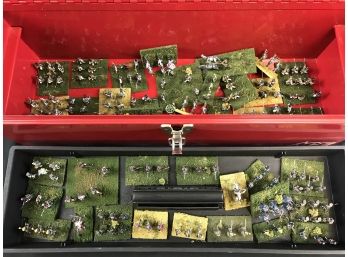 Lot 2  -  Hand Painted Military Soldier Figures - Saxon Grenadier Guard, Includes Toolbox