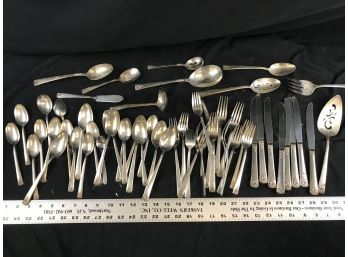 Lot Of Silver Plated Silverware And Serving Iutensils