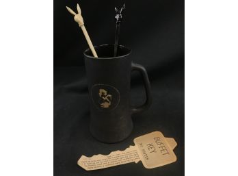 The Playboy Club Mug With Two Stirrers And One Buffet Key