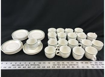 Espresso Cups And Saucers, 11 Saucers And 19 Cups