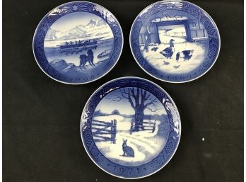 Royal Copenhagen Holiday Plates 1968, 1969, 1971