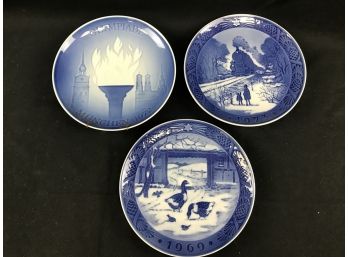 Royal Copenhagen Holiday Plates 1969, 1973, 1972 Oympics
