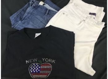 White And Blue Jeans Size 18, Extra Large New York Shirt