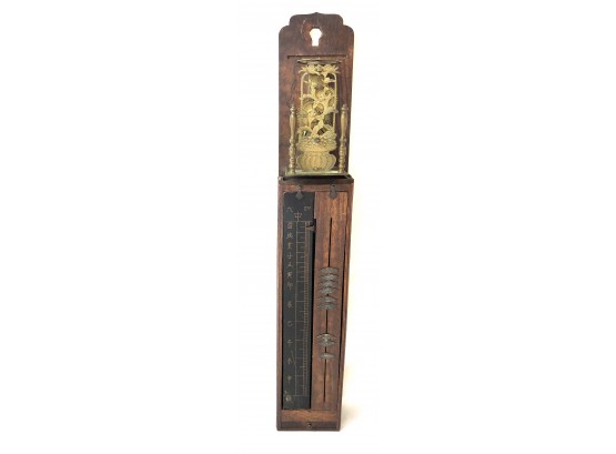 Antique Japanese Shaku Dokei Pillar Wall Clock- Rare