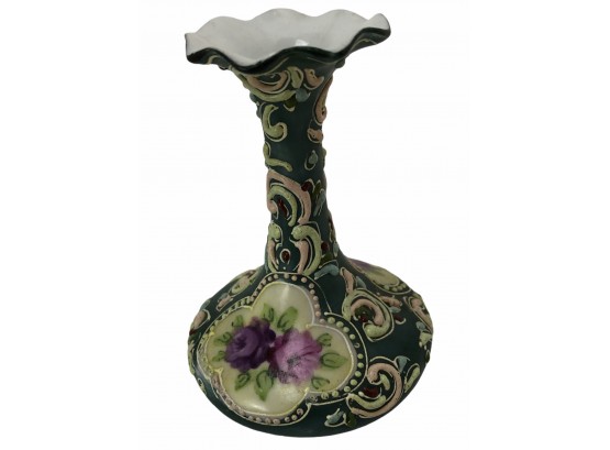 Antique Moriage Green Vase
