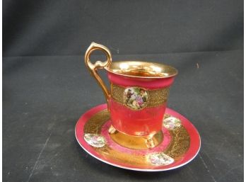 Vintage 22k Gold Saucer And Tea Cup