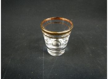 Vintage Shot Glass Gold Trim
