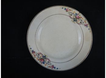 Saxon China Old Floral Plate Gold Band