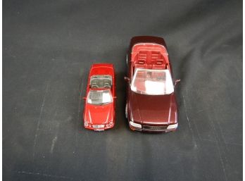 Two Vintage Die Cast Collectible Cars Audi Cabrio And One Mercedes Clk 230