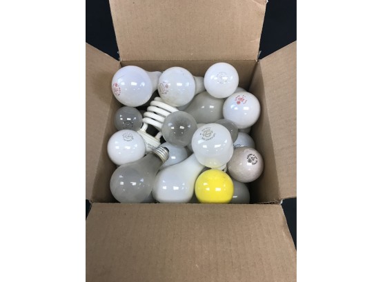 Box Of Regular Lightbulbs, Used, Untested