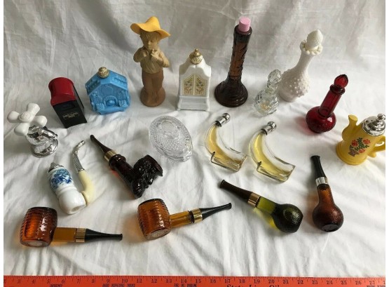 Avon LOT 20 Bottles Pipes, Mailbox, Moms Day Egg, Tiffany Lamp Vase After Shave, Buggati Car With Box