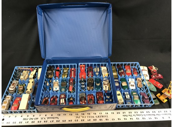 Over 50 Vintage Matchbox Cars With Blue  Case, Lesney, England