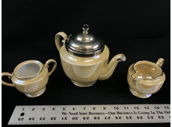 Royal Rochester Teapot With Infuser With Sugar Bowl And Creamer