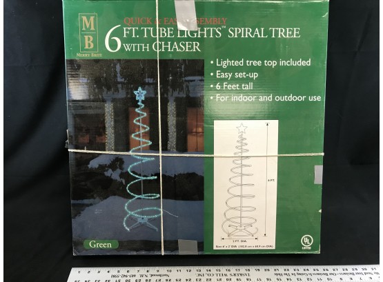 6 Foot Spiral Holiday Tree With Lights, Untested