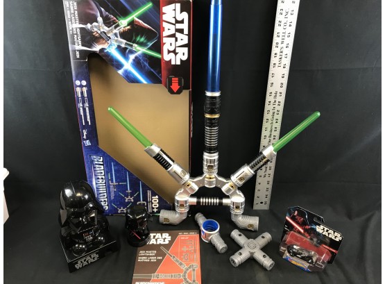 Star Wars Jedi Master Light Saber With Box, Tested.  Hot Wheels Darth Vader, Bobble Head And Bubblegum Dispens