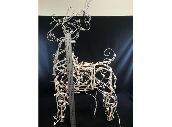 4 Foot Tall Metal Reindeer Decoration With Lights, Not All Lights Working