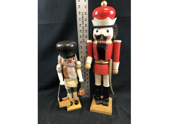 Lot Of 2 Large Nutcrackers, 19 And 14 Inches High - Lot C