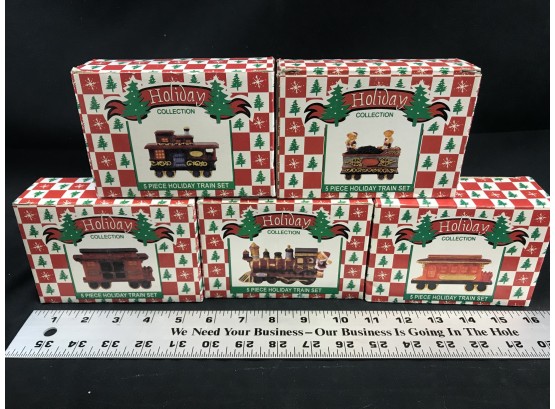 5 Peace Holiday Train Set Collection Decoration In Boxes