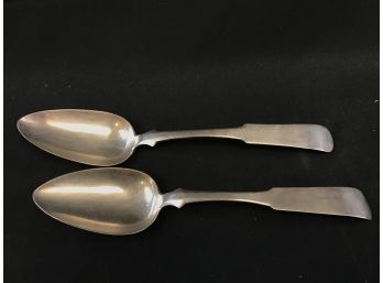 1832 And 1835 Russian Silver Spoons, Marked 84 (.875 Silver) Moscow Maker, 116  Grams