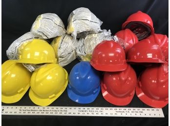 Lot Of Hard Hats, Yellow, Red, Blue