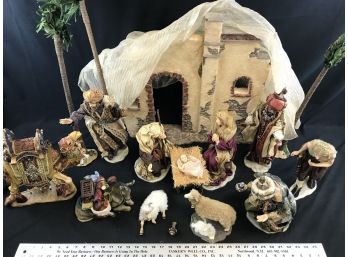 Very Large And Detailed Ceramic Members Mark Nativity Set