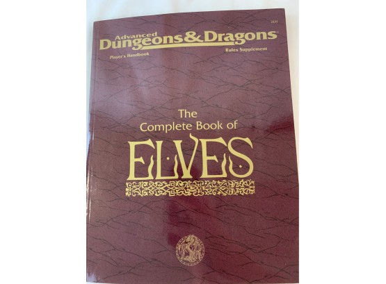 Advanced Dungeons & Dragons Player Handbook The Complete Book Of Elves Rules Supplement