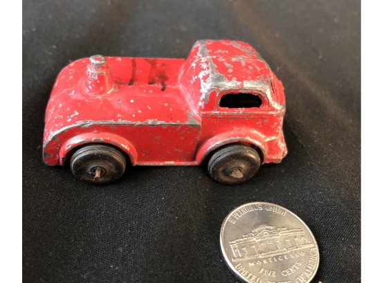 Small Circa 1930's Red Fire Engine Metal  Toy.
