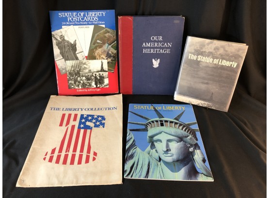 Assorted Books About The Statue Of Liberty And USA