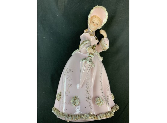 Lefton China Figurine Of Lady With Parasol
