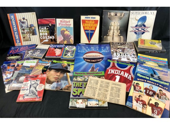 Large Lot Of Sports Books, Magazines And More