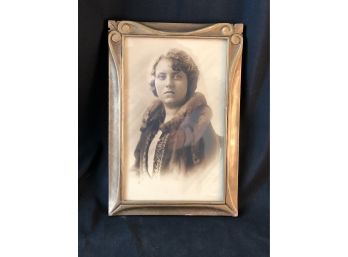 Circa 1900 Photo -Carved  Art Nouveau Gilt Frame