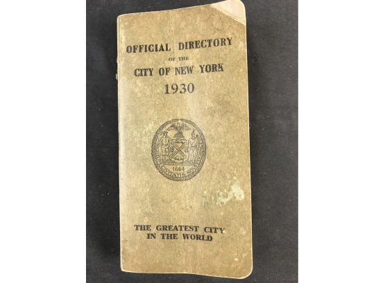 Official Directory Of The City Of New York 1930, The Greatest City In The World