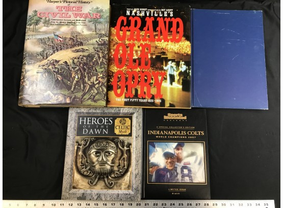 5 Coffee Table Books, The Civil War, Grand Old Opry, Heroes Of The Dawn, Indianapolis Colts, Book Of Angels