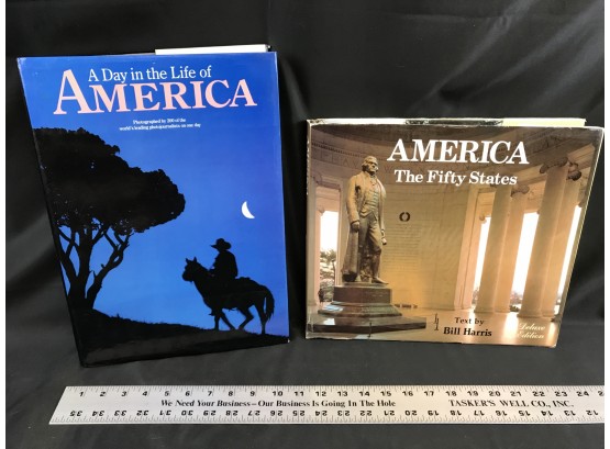 2 Large Hard Cover Books, A Day In The Life Of America, America The 50 States