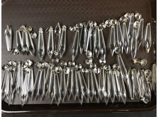 Lot Of Cut Glass Crystal Prisms For Candlesticks, Sconces