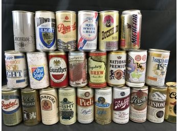 24 Collectible Beer Cans, Lot E