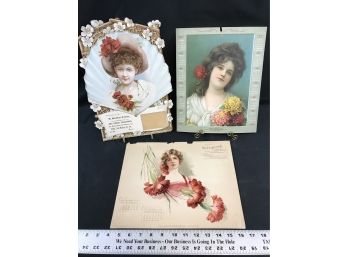 Antique Calendar Art, 1902, 1905, Stockbrokers, Prudential Insurance, Dry Goods