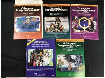 Advanced Dungeons And Dragons Soft Cover Books - Lot F - 5 Books , See Pics