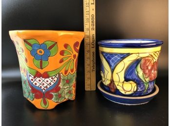 Two Brightly Colored Planters