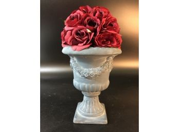 Ceramic Urn/ Silk Floral Arrangement