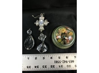 Plastic Hanging Suncatchers And Glass Paperweight