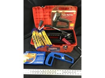Home Depot  19 Inch Toolbox With Tools, See Pics, Kreg , Milescraft, Irwin