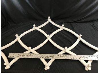 Adjustable White Wood Rack Approximately 42 Inches Long Closed
