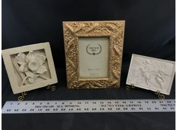 Heavy Gold Picture Frame, Decorative Tiles
